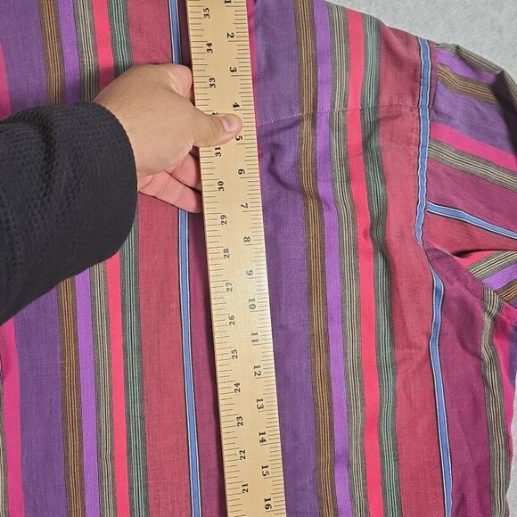 VTG Wrangler Pearl Snap Western Shirt Striped XL - Picture 9 of 11